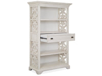 Magnussen Home Bronwyn Alabaster Writing Desk With Printer Stand And Bookcase