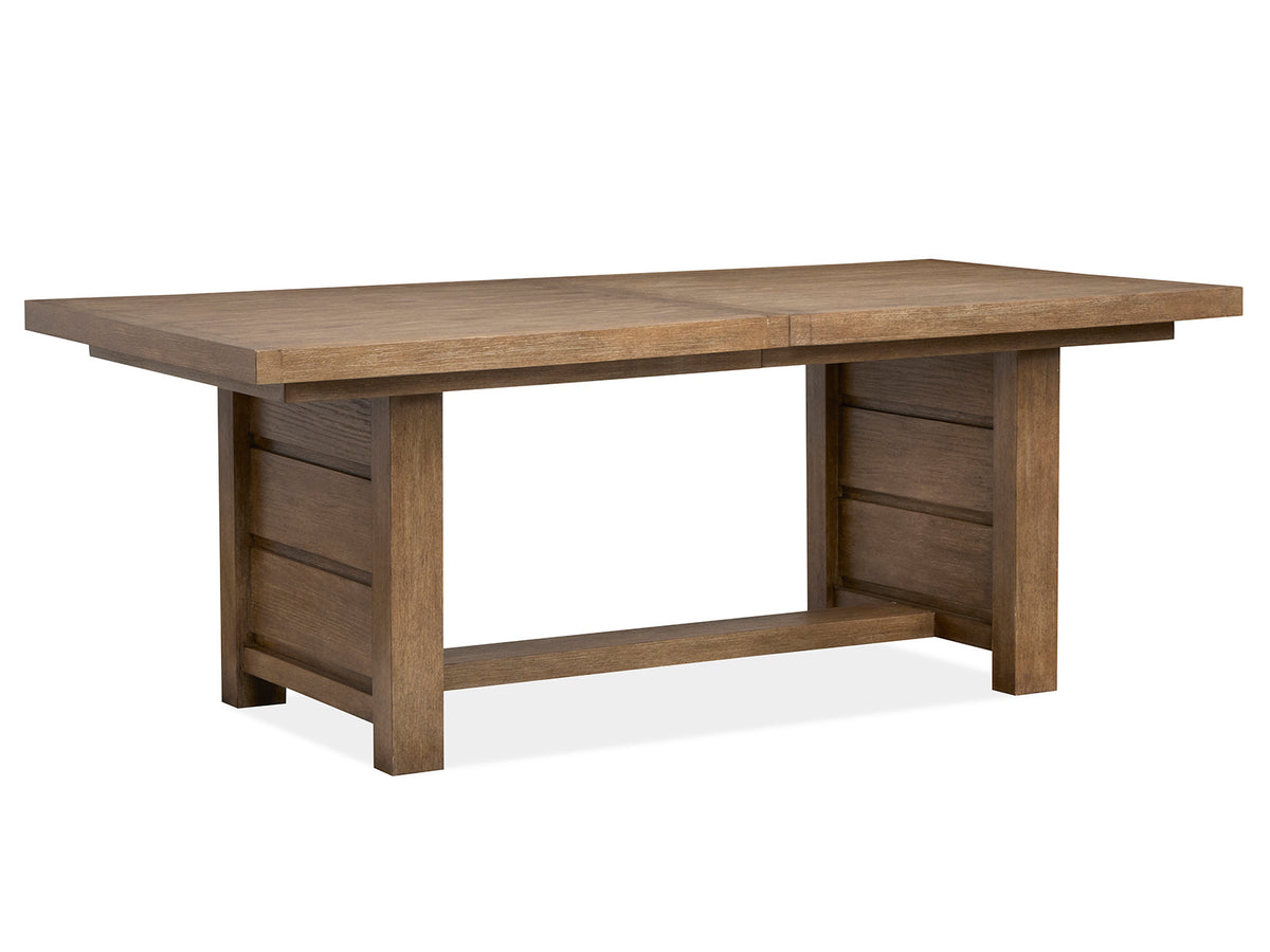 Magnussen Home Plum Creek Sierra Brown Extendable Trestle Dining Table