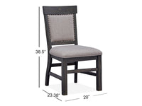 Magnussen Home Bellamy Peppercorn Extendable Rectangular Dining Table 2 Benches And 2 Upholstered Chairs