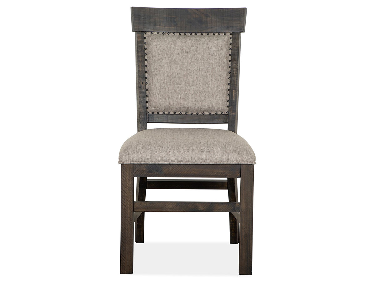 Magnussen Home Bellamy Peppercorn Extendable Rectangular Dining Table 2 Benches And 2 Upholstered Chairs