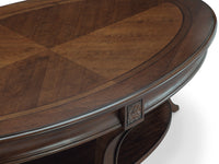 Magnussen Home Winslet Cherry Round Caster Cocktail Table With Accent Table