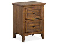 Magnussen Home Bay Creek Toasted Nutmeg King Panel Storage Bed 2 Small Nightstands Drawer Dresser With Landscape Mirror And Door Chest