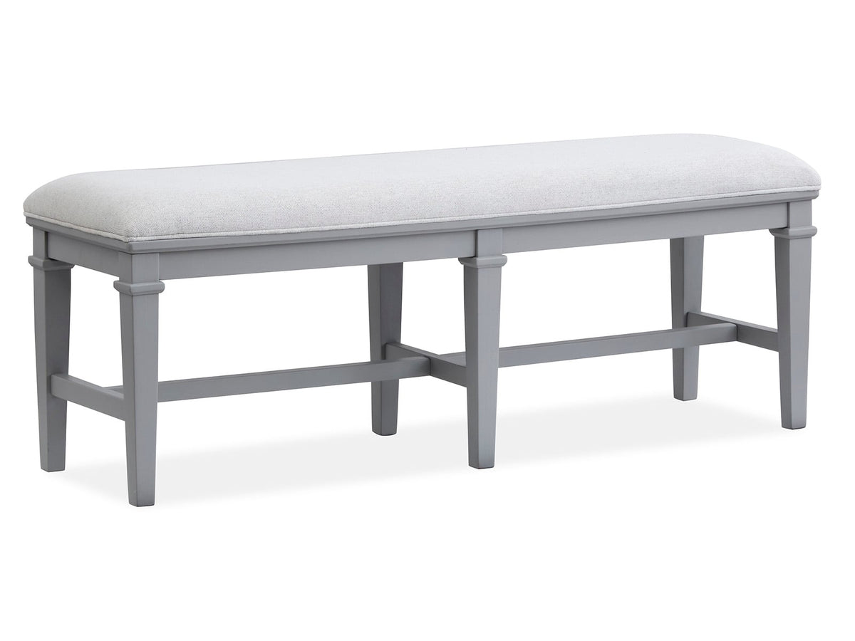 Magnussen Home Charleston Harbor Gray Grey Extendable Rectangular Dining Table With 4 Side Chairs Bench And Server