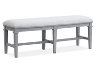 Magnussen Home Charleston Harbor Gray Grey Extendable Rectangular Dining Table With 4 Side Chairs Bench And Server