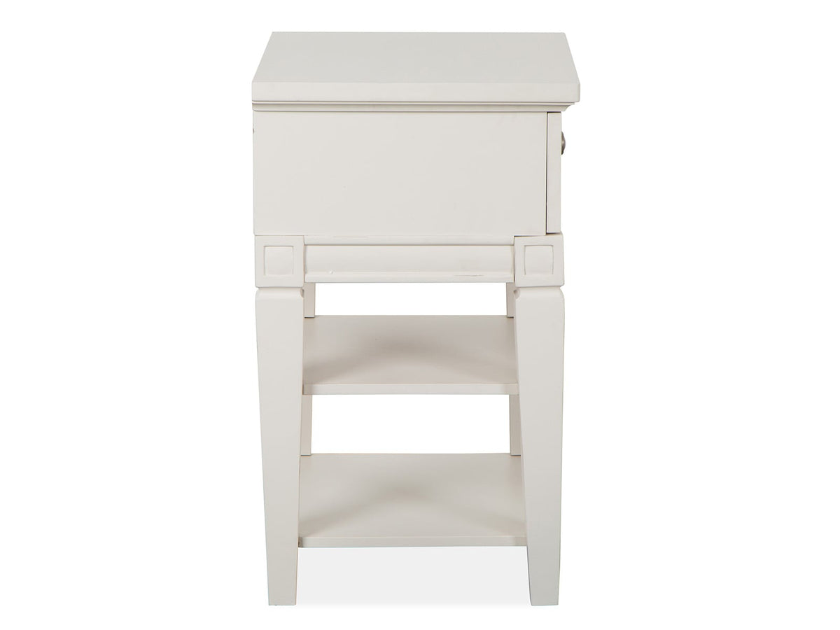 Magnussen Home Willowbrook Egg Shell White California King Panel Bed With 2 Open Nightstands