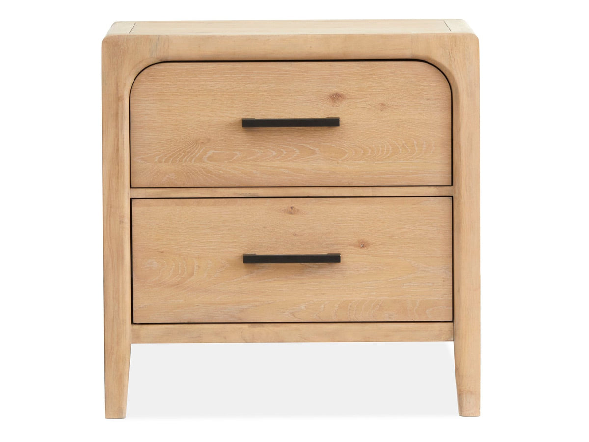 Magnussen Home Somerset Butternut Queen Panel Bed With Nightstand