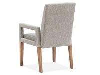 Magnussen Home Lindon Belgian Wheat Extendable Rectangular Dining Table With 2 Grey Side Chairs And 2 Arm Chairs
