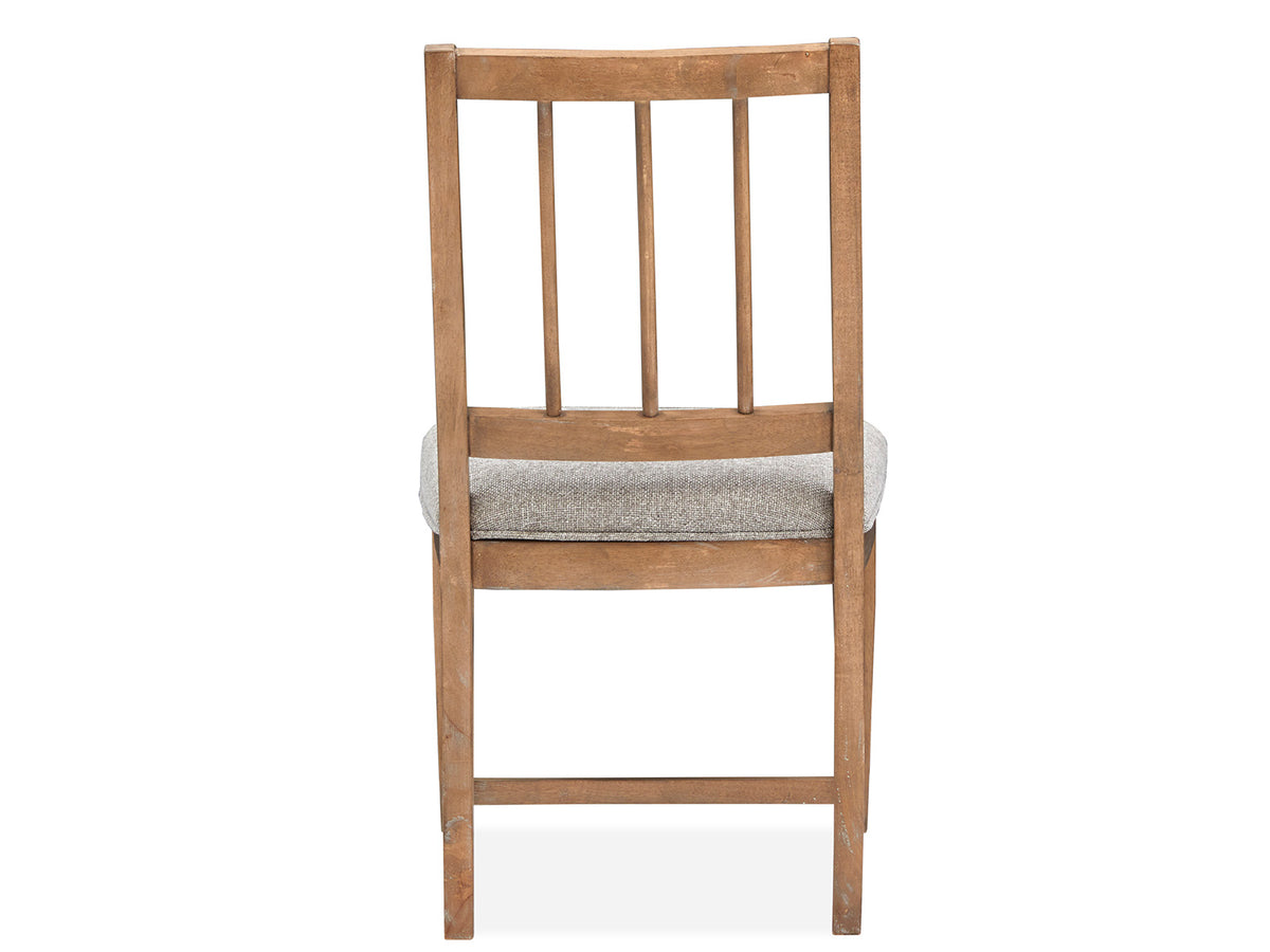 Magnussen Home Lindon Belgian Wheat Extendable Rectangular Dining Table With 2 Grey Side Chairs And 2 Arm Chairs