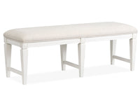 Magnussen Home Willowbrook Egg Shell White Extendable Rectangular Dining Table With 2 Upholstere Benches 2 Side Chairs And Buffet
