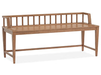 Magnussen Home Lindon Belgian Wheat Extendable Rectangular Dining Table With 2 Arm Benches 2 Grey Side Chairs And Buffet