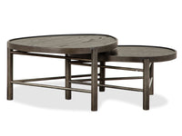 Magnussen Home Hadleigh Black Coffee Bean Shaped Nesting Cocktail Table With End Table