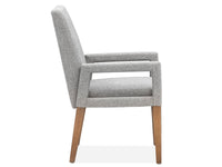 Magnussen Home Lindon Belgian Wheat Extendable Rectangular Dining Table With 2 Grey Side Chairs And 2 Arm Chairs