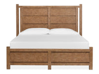 Magnussen Home Plum Creek Sierra Brown Queen Panel Bed 2 Nightstands And Drawer Dresser With Landscape Mirror