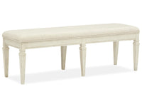 Magnussen Home Newport Alabaster Extendable Rectangular Dining Table With 2 Benches 2 Side Chairs And Server