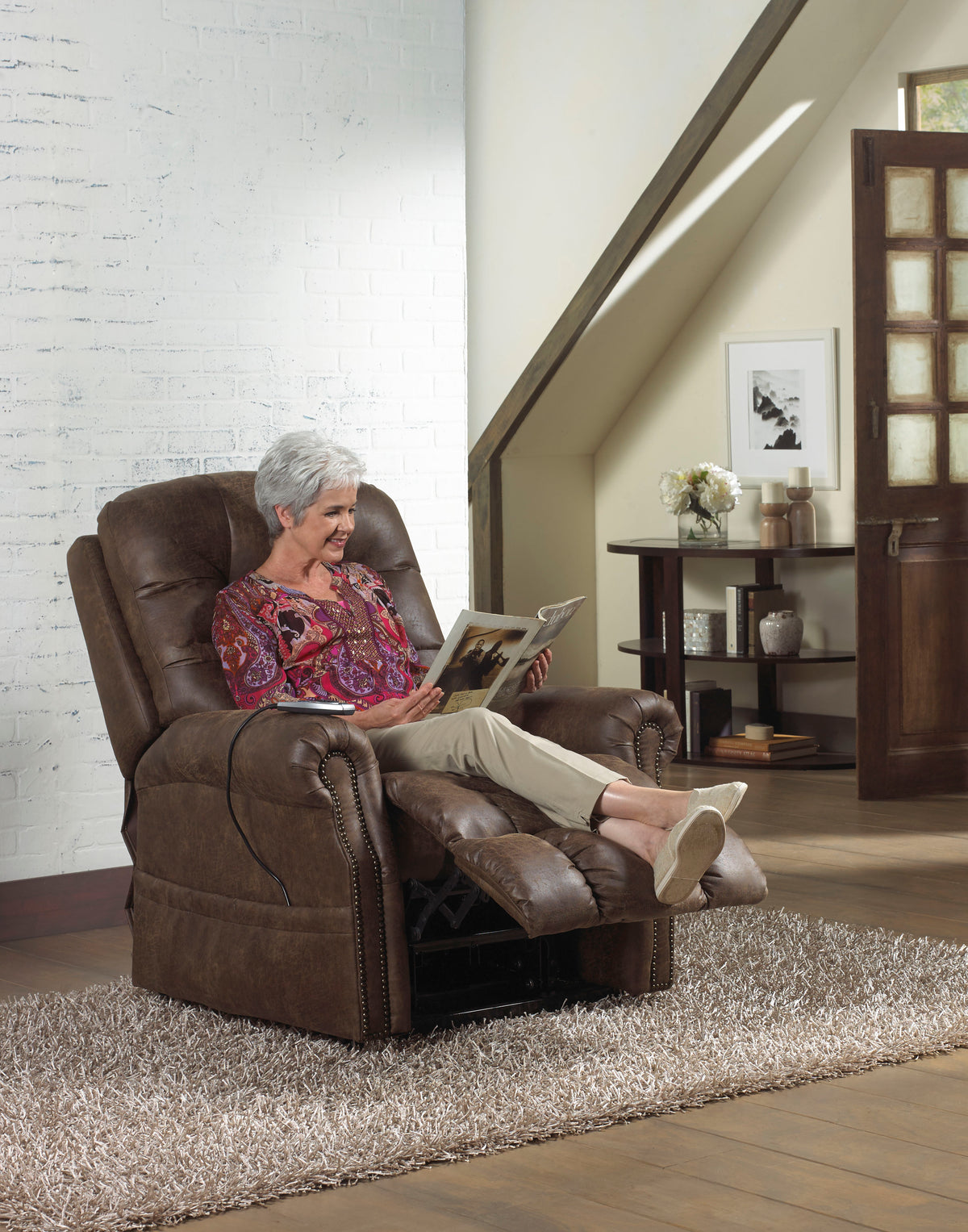 Ramsey - Pwr Lift Lay Flat Recliner w/ Heat &amp; Massage