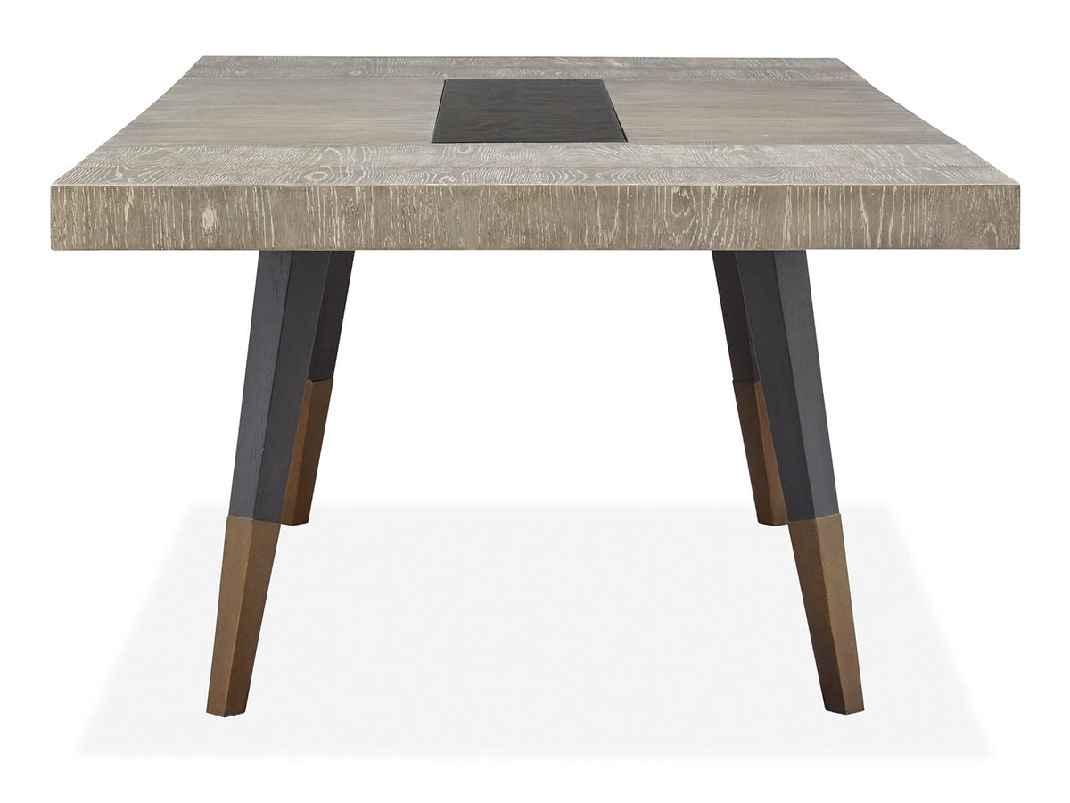 Magnussen Home Ryker Nocturn Black And Coventry Grey Rectangular Dining Table With 6 Host Chairs