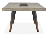 Magnussen Home Ryker Nocturn Black And Coventry Grey Rectangular Dining Table With 6 Host Chairs