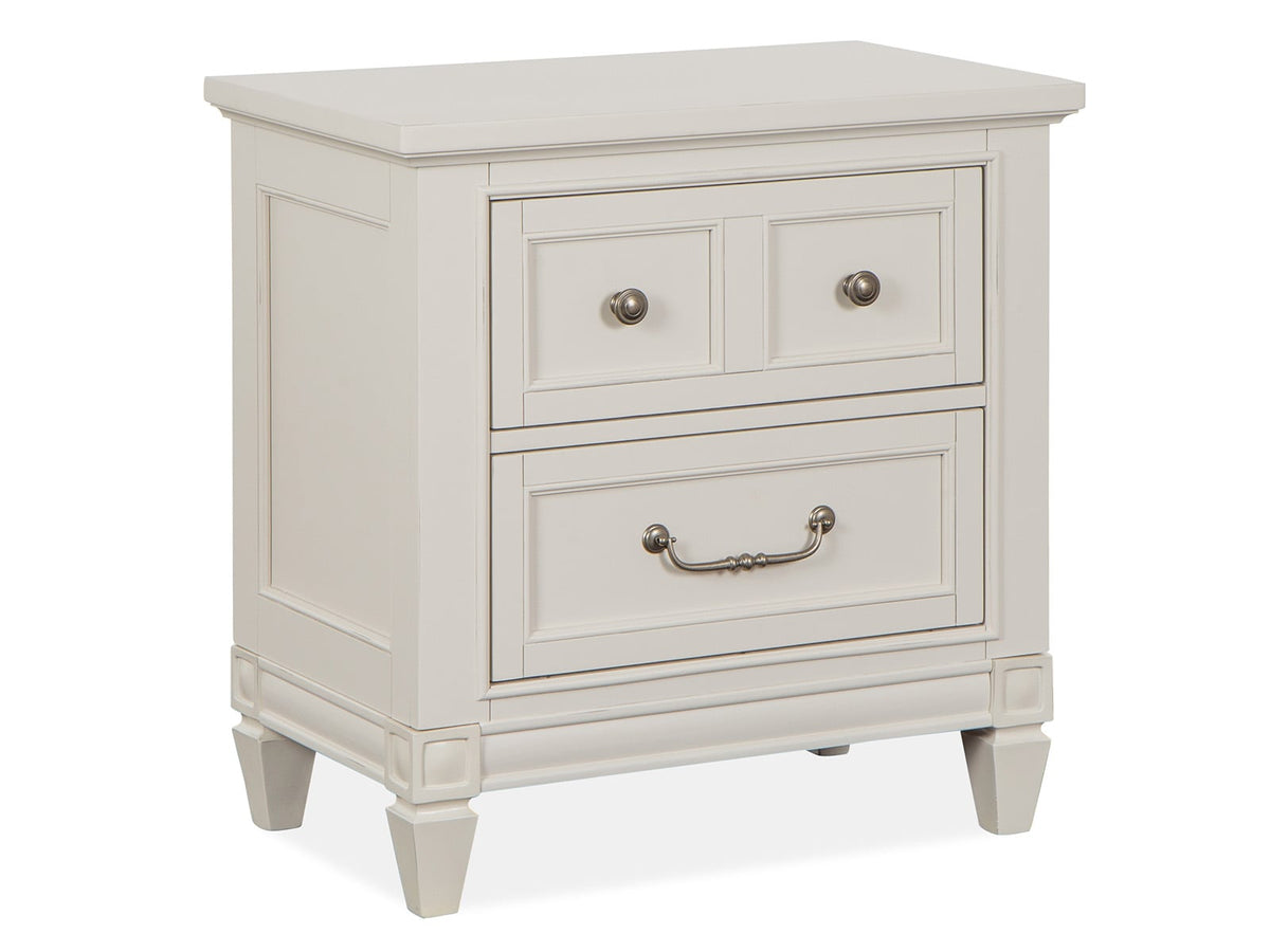 Magnussen Home Willowbrook Egg Shell White California King Panel Bed With 2 Nightstands