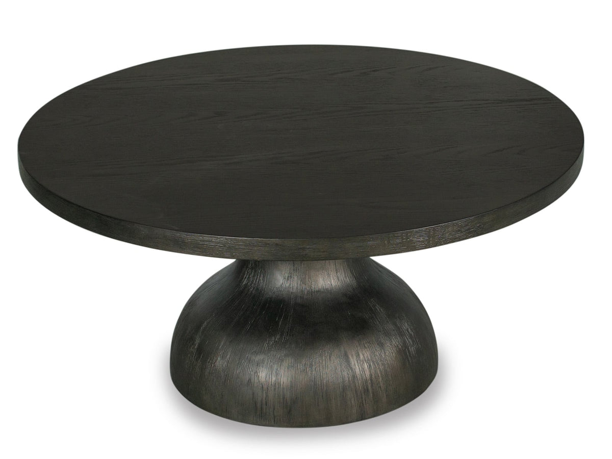 Magnussen Home Bosley Coffee Bean Round Cocktail Table With 2 Round End Table