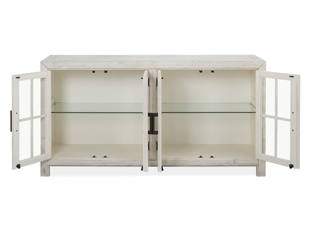 Magnussen Home Bronwyn Alabaster Extendable Rectangular Dining Table With 4 Side Chairs Buffet And Dining Cabinet