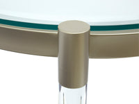 Magnussen Home Silas Platinum And Clear Acrylic Round End Table