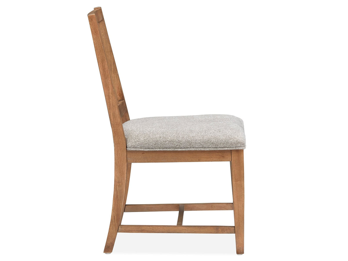 Magnussen Home Lindon Belgian Wheat Extendable Rectangular Dining Table With 2 Grey Side Chairs And 2 Arm Chairs