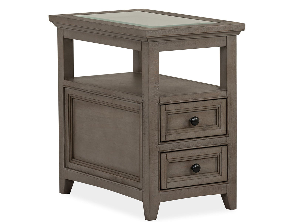 Magnussen Home Paxton Place Dovetail Grey Rectangular Caster Cocktail Table With 2 Chairside End Table