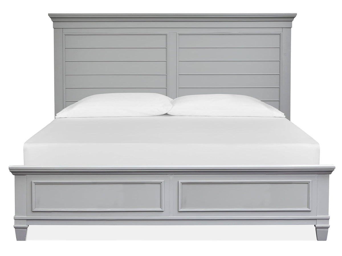 Magnussen Home Charleston Harbor Gray Queen Grey Panel Bed With Nightstand