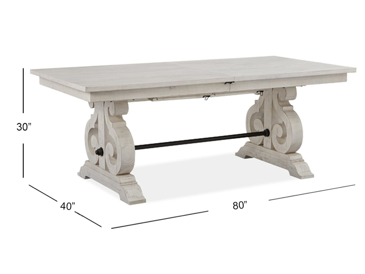 Magnussen Home Bronwyn Alabaster Extendable Rectangular Dining Table With 4 Upholstered Side Chairs Bench Buffet And Dining Cabinet