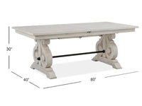 Magnussen Home Bronwyn Alabaster Extendable Rectangular Dining Table With 6 Side Chairs