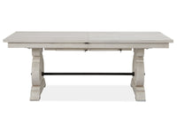 Magnussen Home Bronwyn Alabaster Extendable Rectangular Dining Table With 4 Upholstered Side Chairs And 2 Host Chairs
