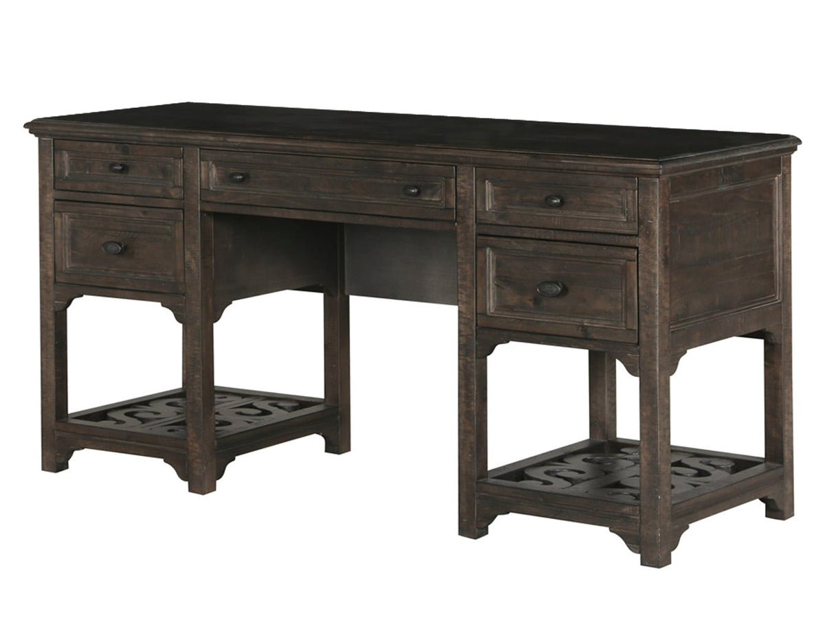 Magnussen Home Bellamy Peppercorn Desk With Bookcase