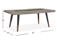 Magnussen Home Ryker Nocturn Black And Coventry Grey Rectangular Dining Table With 4 Host Chairs
