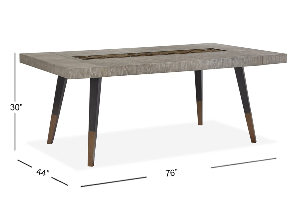 Magnussen Home Ryker Nocturn Black And Coventry Grey Rectangular Dining Table With 4 Host Chairs And Server
