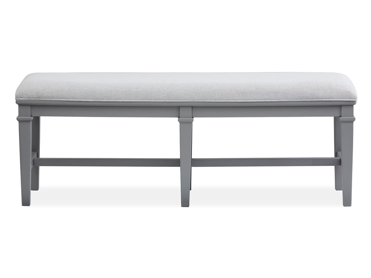 Magnussen Home Charleston Harbor Gray Grey Extendable Rectangular Dining Table With 4 Side Chairs Bench And Server