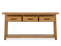 Magnussen Home Lindon Belgian Wheat Rectangular Cocktail Table With 2 Pedestal Accent End Table And Sofa Table