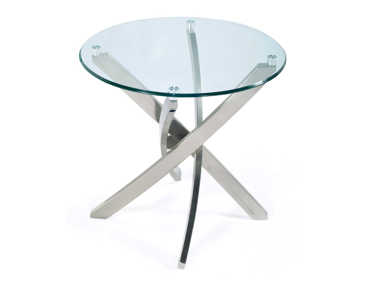 Magnussen Home Zila Brushed Nickel Round End Table Top