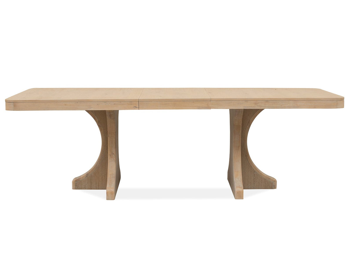 Magnussen Home Somerset Butternut Extendable Trestle Dining Table With 6 Side Chairs