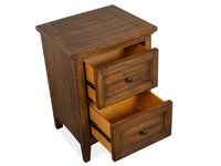 Magnussen Home Bay Creek Toasted Nutmeg King Panel Storage Bed 2 Small Nightstands Drawer Dresser With Landscape Mirror And Door Chest