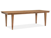 Magnussen Home Lindon Belgian Wheat Extendable Rectangular Dining Table With 2 Arm Benches And 2 Grey Side Chairs