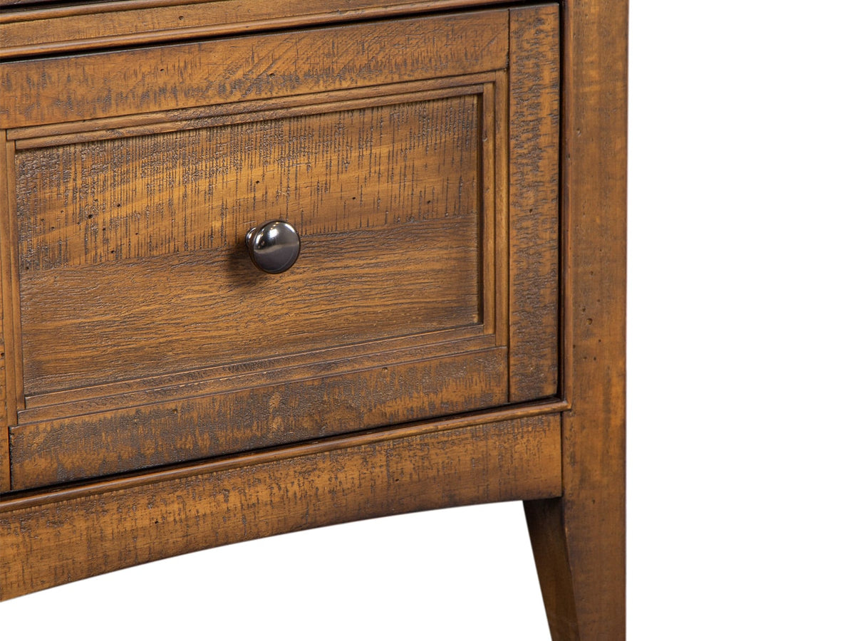 Magnussen Home Bay Creek Toasted Nutmeg California King Panel Storage Bed With 2 Small Nightstands