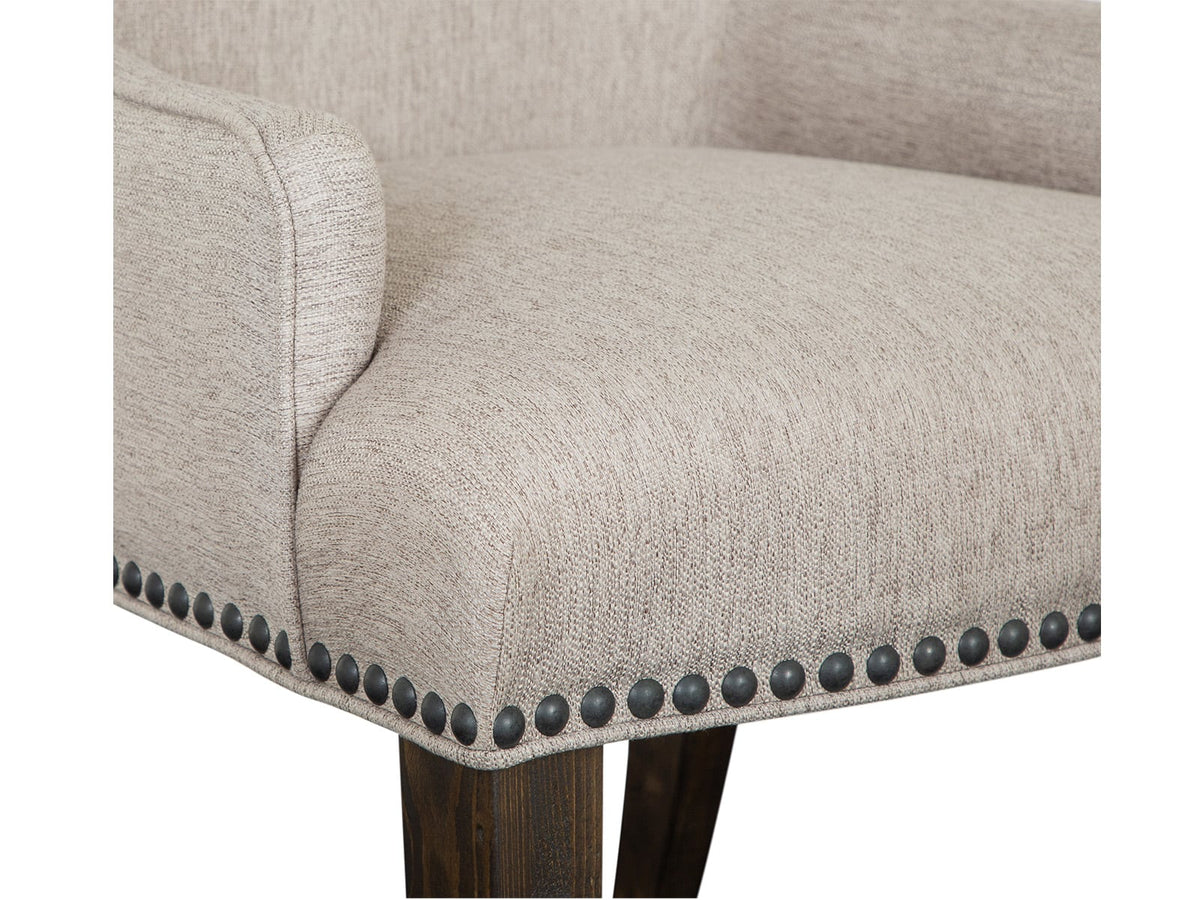 Magnussen Home Bellamy Peppercorn Extendable Rectangular Dining Table With 2 Side Chairs 2 Host Chairs Bench And Buffet