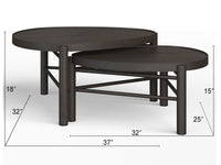 Magnussen Home Hadleigh Black Coffee Bean Shaped Nesting Cocktail Table With End Table