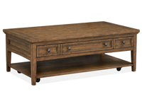 Magnussen Home Bay Creek Toasted Nutmeg Rectangular Cocktail Table With 2 Chairside End Table And Sofa Table