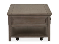 Magnussen Home Paxton Place Dovetail Grey Rectangular Caster Cocktail Table With 2 Chairside End Table