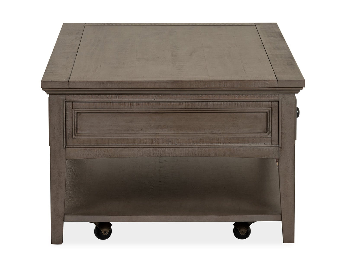 Magnussen Home Paxton Place Dovetail Grey Rectangular Caster Cocktail Table With Chairside End Table