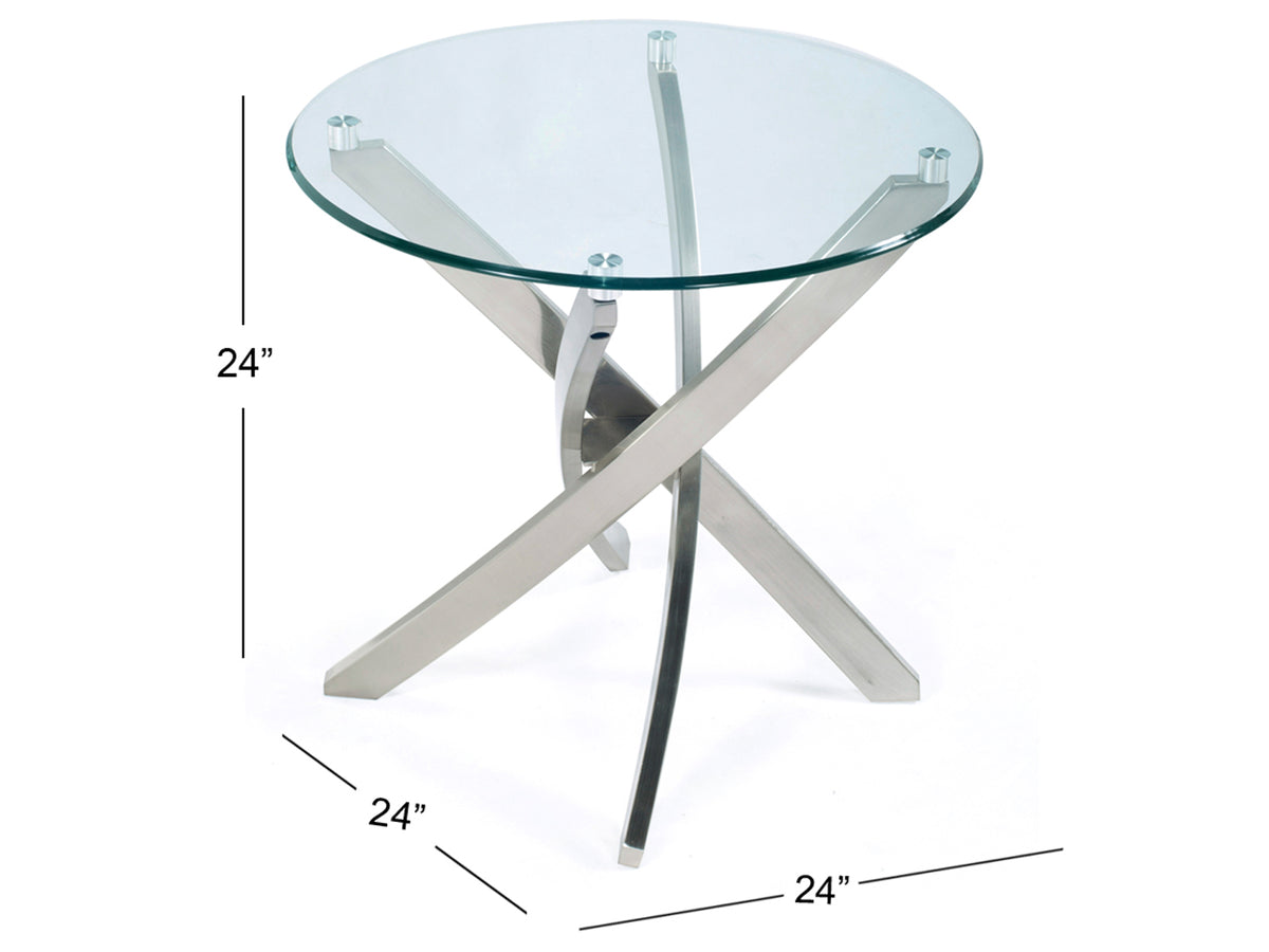 Magnussen Home Zila Brushed Nickel Round End Table