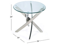 Magnussen Home Zila Brushed Nickel Round End Table