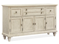 Magnussen Home Newport Alabaster Extendable Rectangular Dining Table With 2 Benches 2 Side Chairs Buffet And Dining Cabinet