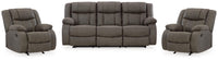 First Base Reclining Sofa and 2 Recliners